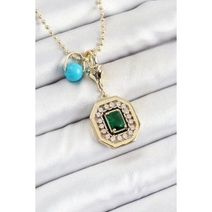 Dodes Dodes Gold Renk Pirinç Zirkon Taşlı Kadın Serenay Kolyesi TG27BKO10304