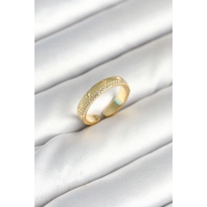 Dodes Dodes Gold Renk Şerit Zirkon Taşlı Kadın Yüzük TG27BYK3905