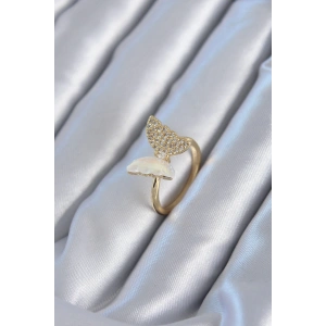 Dodes Dodes Gold Renk Zirkon Taş Detay Pirinç Kadın Yüzük TG27BYK2815