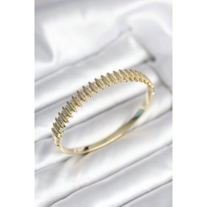 Dodes Dodes Gold Renk Zirkon Taşlı Pirinç Kadın Kelepçe TG27BB8021