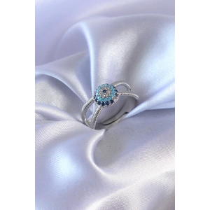 Dodes Dodes Gümüş Renk Nazar Boncuk Model Kadın Yüzük TG27BYK2567