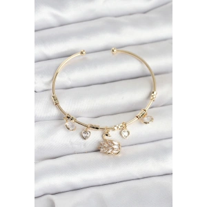 Dodes Dodes Kuğu Charmlı Gold Renk Kadın Bileklik TG27BB8035