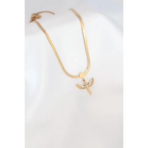 Dodes Dodes Mikail Figür Zirkon Taş Detay Gold Renk Çelik İtalyan Zincir Kadın Kolye TG27BKO6569
