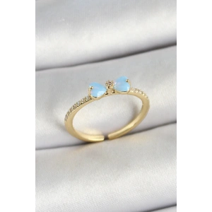 Dodes Dodes Pirinç Fiyonk Figürlü Zirkon Taşlı Gold Renk Ayarlanabilir Kadın Yüzük TG27BYK3773