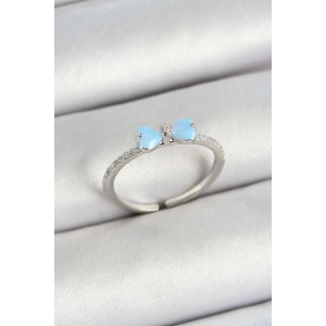 Dodes Dodes Pirinç Fiyonk Figürlü Zirkon Taşlı Gümüş Renk Ayarlanabilir Kadın Yüzük TG27BYK3765