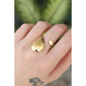 Dodes Dodes Pirinç Gold Renk Ayarlanabilir İri Bombeli Yüzük TG27BYK3178