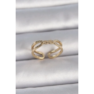 Dodes Dodes Pirinç Gold Renk Ayarlanabilir Zirkon Taşlı Sarmal Model Kadın Yüzük TG27BYK3400