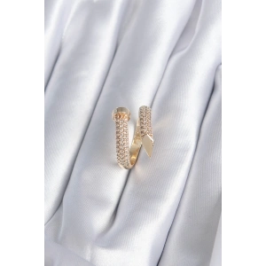 Dodes Dodes Pirinç Gold Renk Çivi Model Zirkon Taşlı Kadın Yüzük TG27BYK2878
