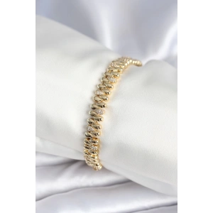 Dodes Dodes Pirinç Gold Renk Damla Model Zirkon Taşlı Kadın Bileklik TG27BB7972