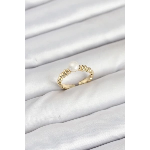 Dodes Dodes Pirinç Gold Renk Göbek İnci Model Kadın Yüzük TG27BYK3886