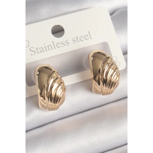 Dodes Dodes Pirinç Gold Renk İşleme Detaylı Yarım Halka Model Kadın Küpe TG27BKP10245