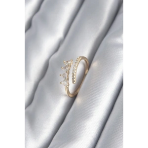 Dodes Dodes Pirinç Gold Renk Kalp Zirkon Taş Detay Kadın Yüzük TG27BYK2987