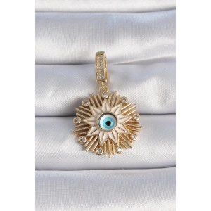 Dodes Dodes Pirinç Gold Renk Nazar Boncuklu Saçaklı Yıldız Figür Ajda Charm TG27BC1014