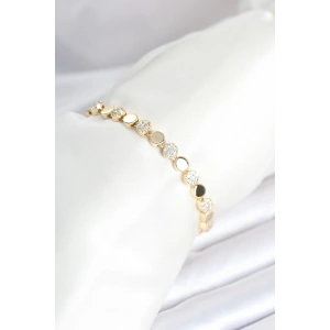 Dodes Dodes Pirinç Gold Renk Nokta Model Zirkon Taşlı Kadın Bileklik TG27BB8026