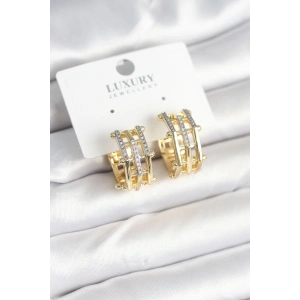 Dodes Dodes Pirinç Gold Renk Taşlı Halka Kadın Küpe TG27BKP11238