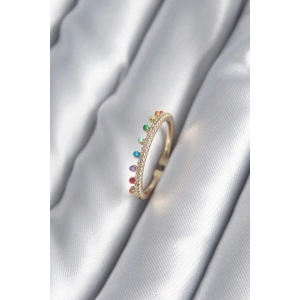 Dodes Dodes Pirinç Gold Renk Zirkon Taş Detay Kadın Yüzük TG27BYK2997