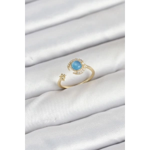 Dodes Dodes Pirinç Gold Renk Zirkon Taşlı Ay Yıldız Kadın Yüzük TG27BYK3860