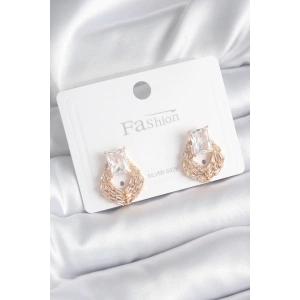 Dodes Dodes Pirinç Gold Renk Zirkon Taşlı Kadın Küpe TG27BKP11292