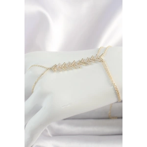 Dodes Dodes Pirinç Gold Renk Zirkon Taşlı V Model Kadın Şahmeran TG27SN631