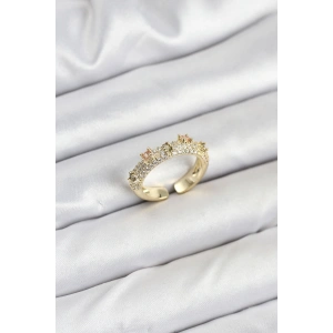 Dodes Dodes Pirinç Gold Renk Zirkon Taşlı Vintage Kadın Yüzük TG27BYK3862