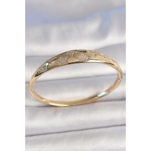 Dodes Dodes Pirinç Gold Renk Zirkon Taşlı Yıldız İşlemeli Kadın Kelepçe TG27BB6922