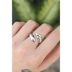 Dodes Dodes Pirinç Gümüş Renk Ayarlanabilir Sarmal Yüzük TG27BYK3195