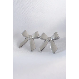 Dodes Dodes Pirinç Gümüş Renk Düz Plaka Fiyonk Küpe TG27BKP8937