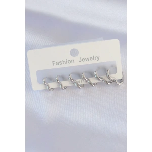 Dodes Dodes Pirinç Gümüş Renk Kalp Model Küpe Seti TG27BKP8993