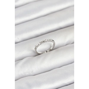 Dodes Dodes Pirinç Gümüş Renk Lazer Kesim Kadın Yüzük TG27BYK3893