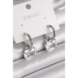 Dodes Dodes Pirinç Gümüş Renk Sallantı Zirkon Taşlı Çanta Model Kadın Küpe TG27BKP9769