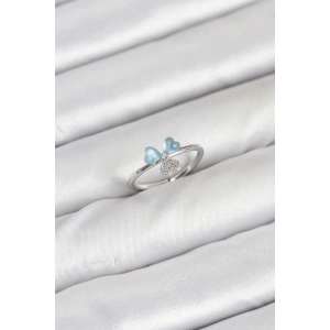 Dodes Dodes Pirinç Gümüş Renk Yonca Model Kadın Yüzük TG27BYK3895