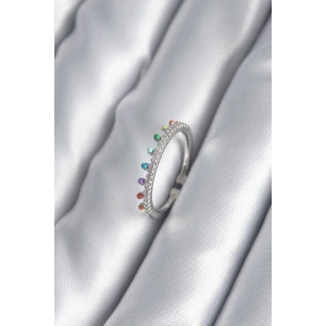 Dodes Dodes Pirinç Gümüş Renk Zirkon Taş Detay Kadın Yüzük TG27BYK2998