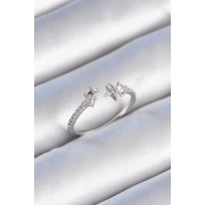 Dodes Dodes Pirinç Gümüş Renk Zirkon Taş Detay Yıldız Model Kadın Yüzük TG27BYK3447