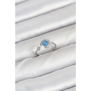 Dodes Dodes Pirinç Gümüş Renk Zirkon Taşlı Ay Yıldız Kadın Yüzük TG27BYK3861