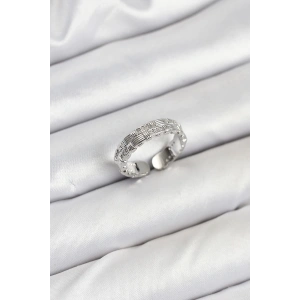 Dodes Dodes Pirinç Gümüş Renk Zirkon Taşlı Sırım Kadın Yüzük TG27BYK3847