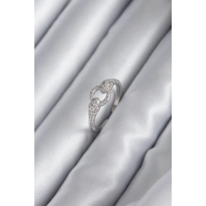 Dodes Dodes Pirinç Gümüş Renk Zirkon Taşlı Yılan Model Kadın Yüzük TG27BYK2922