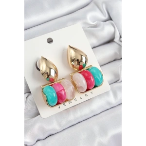 Dodes Dodes Pirinç Karışık Renk Vintage Model Kadın Küpe TG27BKP10865