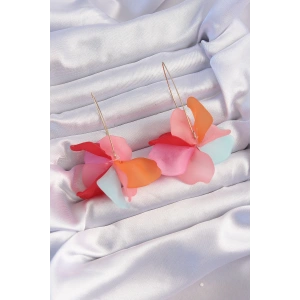 Dodes Dodes Pirinç Karışık Soft Renkli Flora Küpe TG27BKP9260