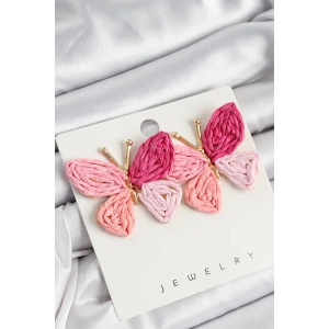 Dodes Dodes Pirinç Pembe Kelebek Model Gold Renk Kadın Hasır Küpe TG27BKP10893