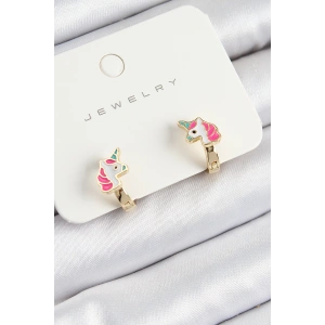 Dodes Dodes Pirinç Unıcorn Model Gold Renk Çocuk Küpe TG27BKP10905