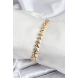 Dodes Dodes Pirinç VIP Seri Gold Zirkon Taşlı Balık Sırtı Model Kadın Bileklik TG27BB7921