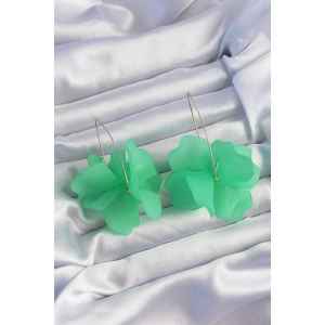 Dodes Dodes Pirinç Yeşil Renkli Flora Küpe TG27BKP9262