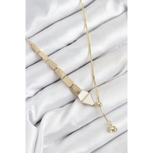 Dodes Dodes Pirinç Yılan Model Gold Renk Asansörlü Kadın Kolye TG27BKO10552