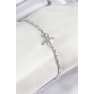 Dodes Dodes Pirinç Zirkon Taşlı Deniz Yıldızı Model Gümüş Renk Kadın Bileklik TG27BB7694