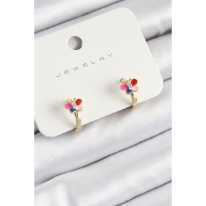 Dodes Dodes Pirinç Zirkon Taşlı Kelebek Model Gold Renk Çocuk Küpe TG27BKP10908