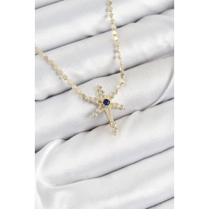 Dodes Dodes Pirinç Zirkon Taşlı Kutup Yıldızı Model Ezme Zincir Gold Renk Kadın Kolye TG27BKO10390