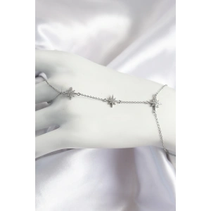 Dodes Dodes Pirinç Zirkon Taşlı Kutup Yıldızı Model Gümüş Renk Kadın Şahmeran TG27SN706