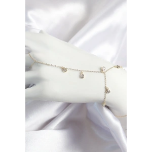 Dodes Dodes Pirinç Zirkon Taşlı Sallantılı Damla Model Gold Renk Kadın Şahmeran TG27SN703