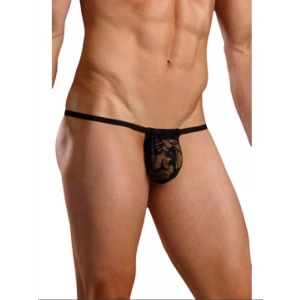 Dodes Tegan Fantazi Siyah Dantelli Erkek Iç Çamaşırı String Tanga TG274582