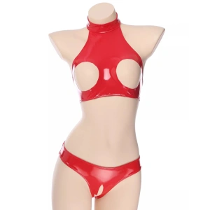 Dodes Tegan Fantezi Seksi Özel Bölgeleri Açık Kırmızı Lame Gecelik TG279181